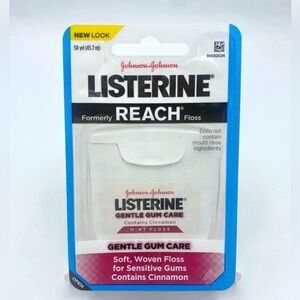 J & J Listerine Reach Gentle Gum Care Floss Cinnamon Woven 1ea NIP 50 Yds NEW